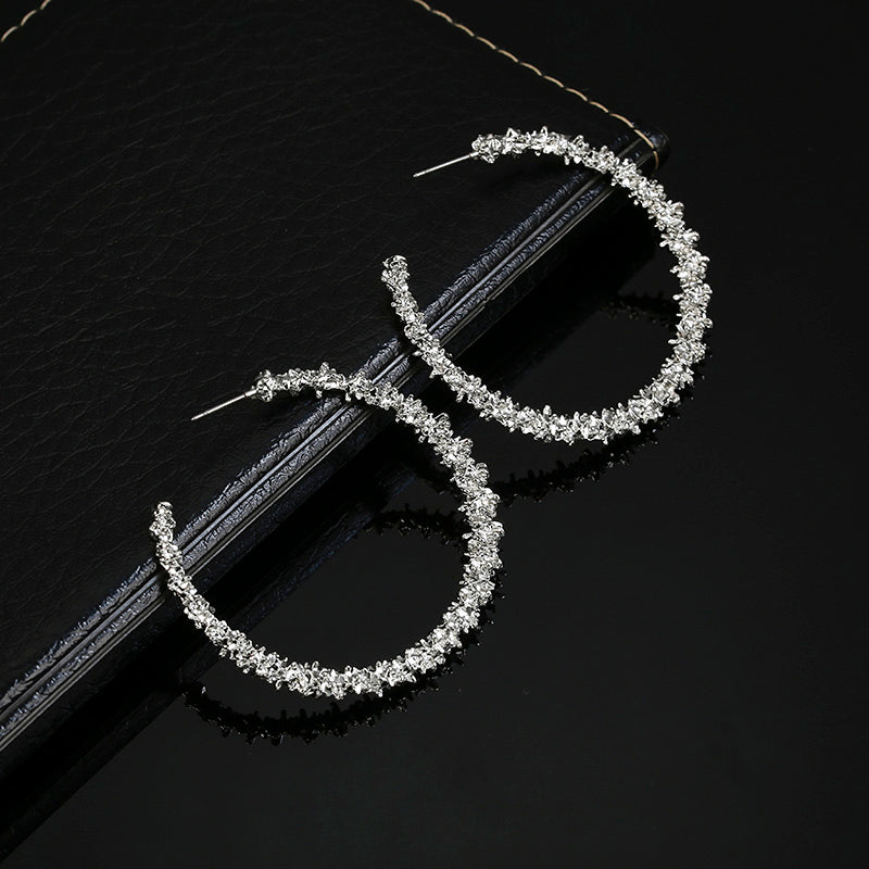 Silver Color Round Circle Hoop Earrings With Square Geometric Fashion  Earrings | FashionCrab.com